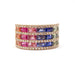 Ring Multicolored sapphires diamonds rose gold ring 58 Facettes