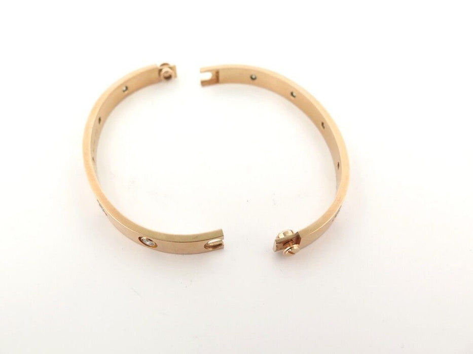 Bracelet bracelet CARTIER love 17 cm en or rose 18k 10 diamants 0.96 ct 58 Facettes 253427