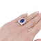 Bague 53 Bague or blanc, saphir 3,84 cts et diamants baguettes. 58 Facettes 32602