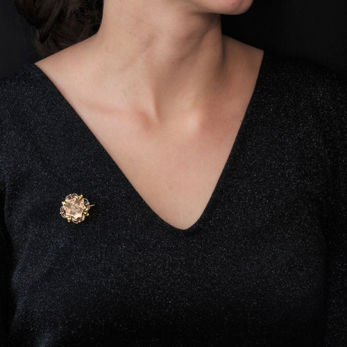 Broche Broche ancienne de col or rose et perles fines 58 Facettes 07-077