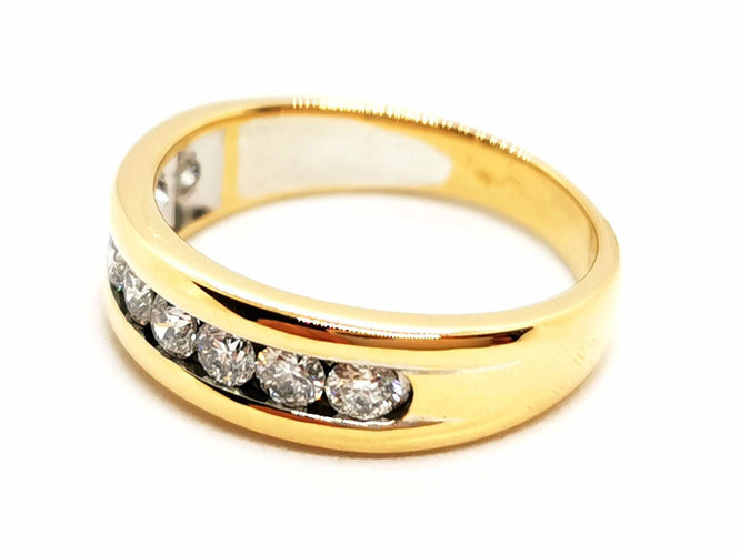 Bague 58 Bague Demi alliance Or jaune Diamant 58 Facettes 1588627CN