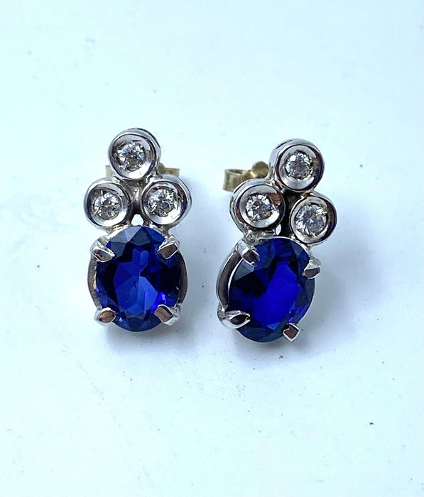 Boucles d'oreilles Boucles d'oreilles Saphirs Diamants 58 Facettes