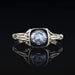 Bague 61 Solitaire ancien diamant émail noir et or 58 Facettes 22-546