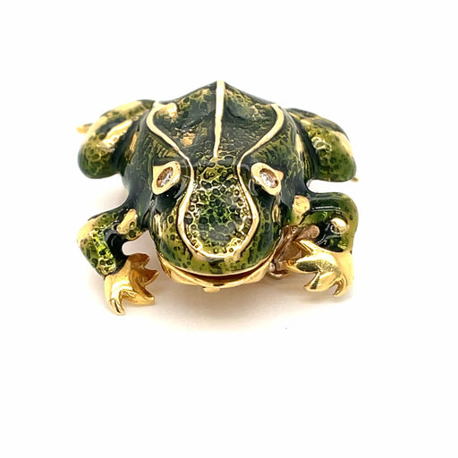 TIFFANY & CO brooch 6 Frog pendant/brooch Enamel Diamonds 58 Facettes