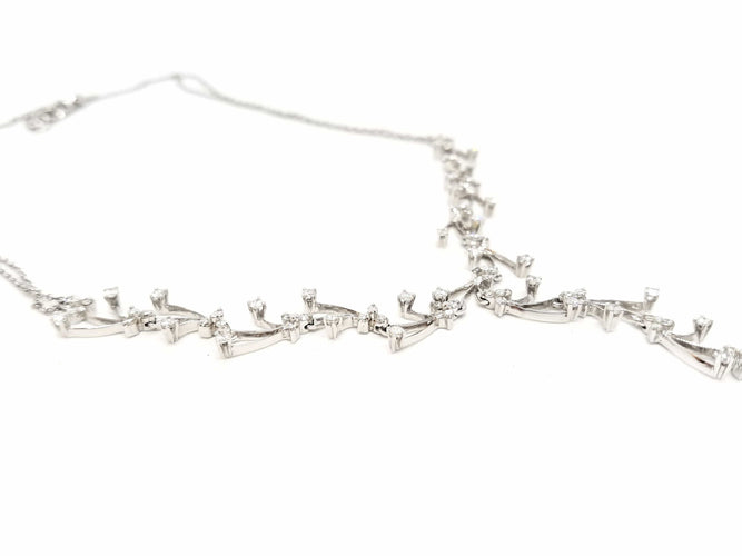Collier Collier Or blanc Diamant 58 Facettes 06599CD