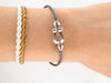 FRED force bracelet bracelet 10 mm 18k white gold + anthracite steel cable 58 Facettes 254692