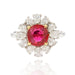 Ring 53 Pigeon’s blood ruby ​​and pear-cut diamond ring 58 Facettes 22-235