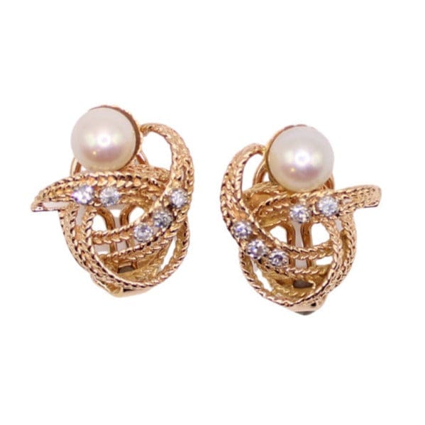 Boucles d'oreilles Boucles d’oreilles serties de perles et diamants 58 Facettes