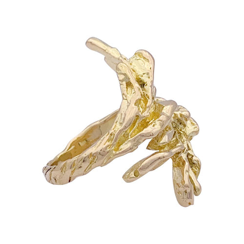 Bague 51 Bague croisée or jaune texturé. 58 Facettes 33602