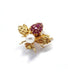 Yellow Brooch / 750 Gold Pearl And Ruby Brooch 58 Facettes 210184R