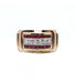 Ring 55 / Yellow and white / 750‰ Gold and 950‰ Platinum Ruby & Diamond Tank Ring 58 Facettes 210054R