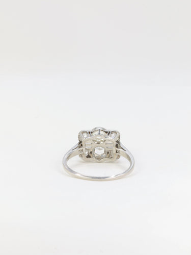 Bague Bague Art Déco Platine et Diamants Taillés en Rose 58 Facettes 448