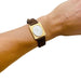 Montre Montre Jaeger Lecoultre en or jaune, diamants, bracelet cuir. 58 Facettes 29595