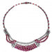 Necklace Silver yellow gold ruby ​​diamonds necklace 58 Facettes 63700108