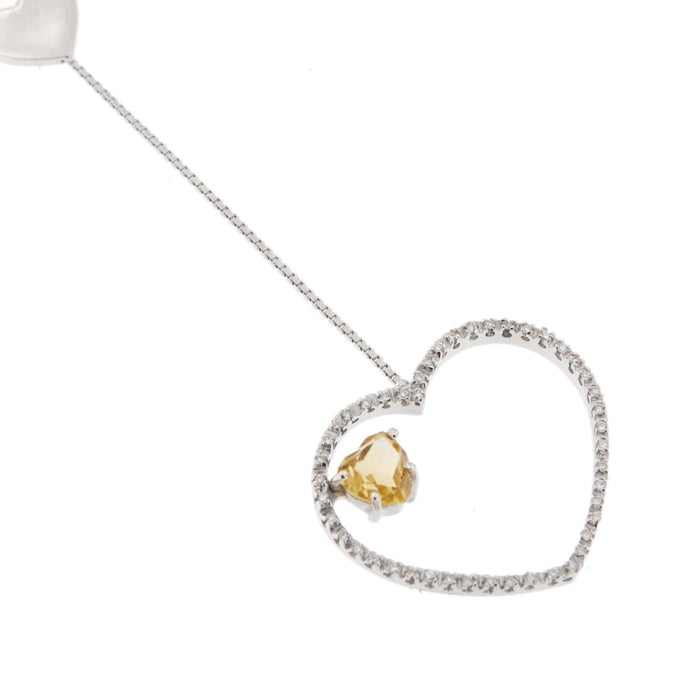 Collier Collier Coeur diamants et citrine 58 Facettes 28512