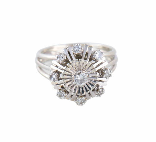 Bague BAGUE VINTAGE "FLEUR" OR & DIAMANTS 58 Facettes BO/220092 NSS