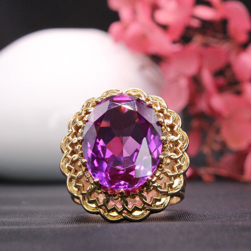 Bague Bague Topaze violette sertie Or jaune 58 Facettes