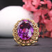 Ring Purple Topaz Ring set in Yellow Gold 58 Facettes