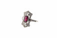 Ring 52 Art Deco Marquise Ring Platinum Ruby Diamonds 58 Facettes 22613