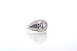 Ring 56 Platinum Sapphires Diamond Bangle Ring 58 Facettes 25319 25088