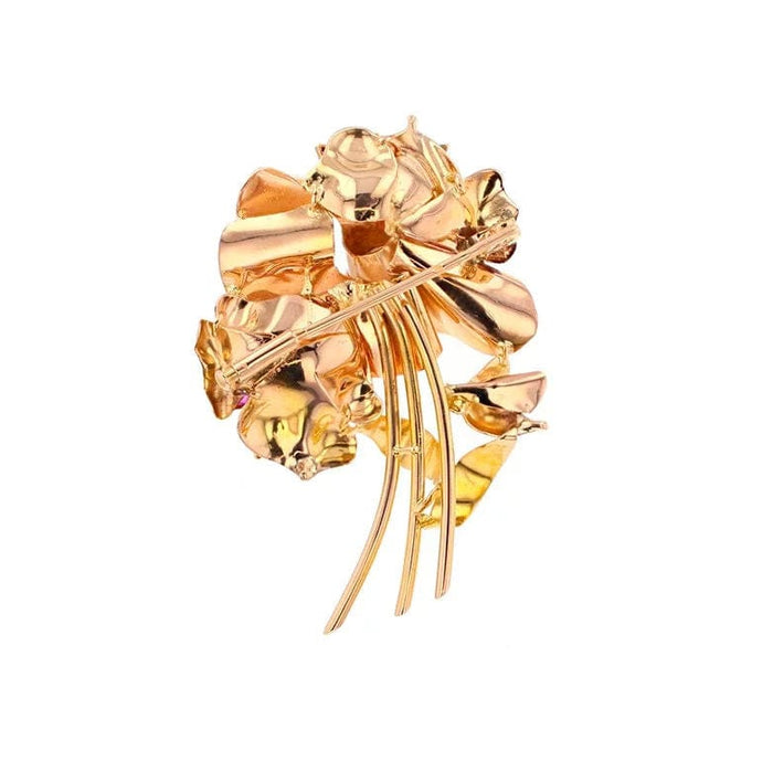 Broche Broche fleurs spinelles en or jaune 12 g 58 Facettes 216889