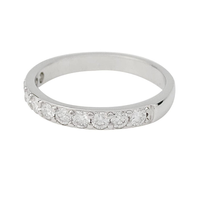 Bague 50 Alliance demi-tour or blanc, diamants. 58 Facettes 31235