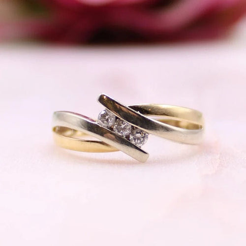 Bague Bague Trilogie diamants 2 Ors, serti couteau 58 Facettes