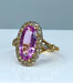 Ring 50 18-carat gold ring adorned with a pink topaz and diamonds. Napoleon III period. 58 Facettes AB273