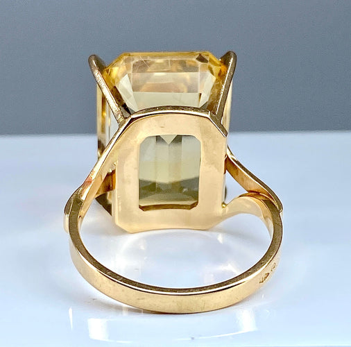 Bague 57 Bague Or jaune Citrine 58 Facettes AB278