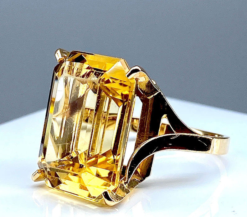 Bague 57 Bague Or jaune Citrine 58 Facettes AB278