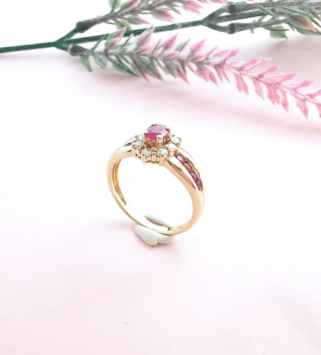 Bague Bague Fleur Rubis Diamants 58 Facettes AA 1619