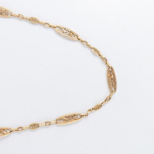 Collier Sautoir Art Nouveau en Or Filigrané 58 Facettes