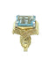 Ring 53 Ring 1950, 18K yellow gold and aquamarine 58 Facettes