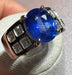 Ring 54.5 Gold Engagement Ring set with Sapphire surrounded by Diamonds 58 Facettes A 7352