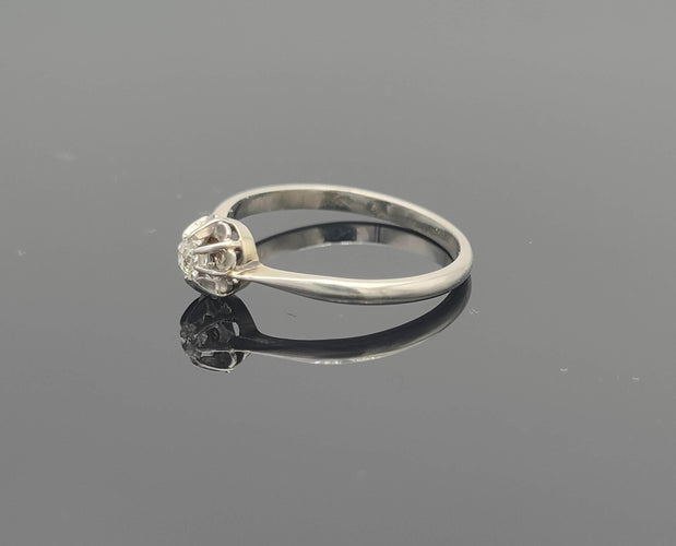 Bague 53 Bague vintage solitaire diamant or gris 18K 58 Facettes