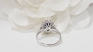 Ring 54 Daisy ring in white gold, sapphire and diamonds 58 Facettes 32002