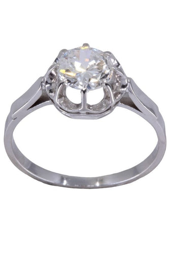 Bague 54 BAGUE SOLITAIRE ancien diamant 58 Facettes 076701