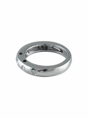 Bague Anneau Or blanc 5 Diamants 58 Facettes