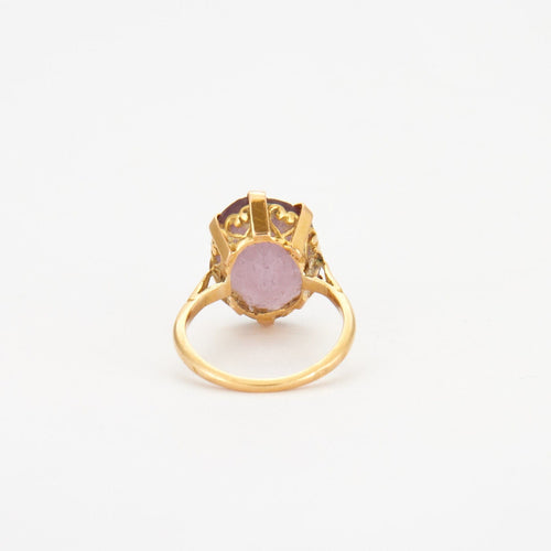 Bague 46 Bague Or jaune, quartz rose 58 Facettes