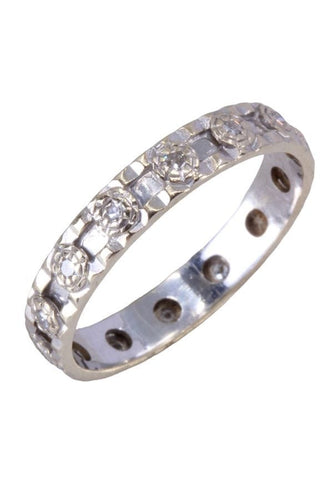 Bague 53 ALLIANCE MODERNE 14 DIAMANTS 58 Facettes 077811
