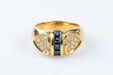 Ring 56 Ring 5 sapphires 20 diamonds in solid gold 58 Facettes 111.67578-B2