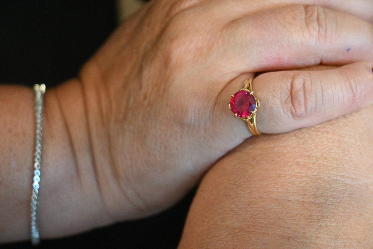Bague 53 Bague Solitaire Rubellite 58 Facettes