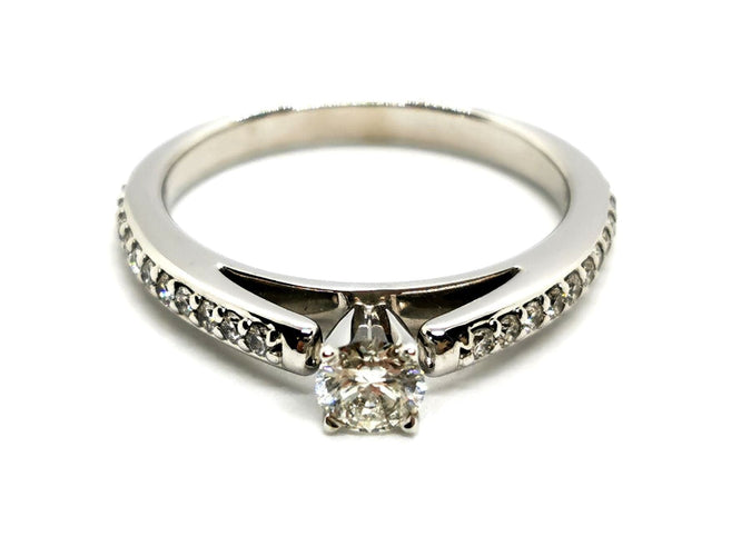 Bague 53 Bague Solitaire Or blanc Diamant 58 Facettes 1161915CN
