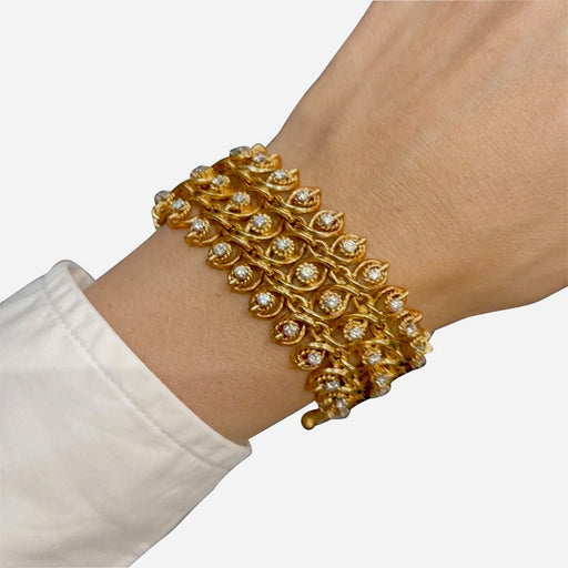 Bracelet Bracelet vintage en or rose, platine et diamants. 58 Facettes 31649