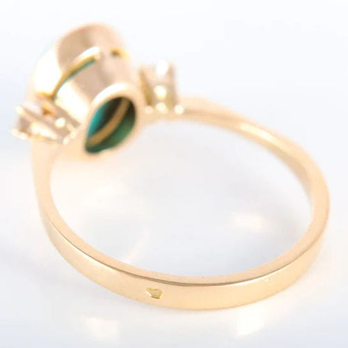 Bague Bague or jaune Turquoise 2 diamants 58 Facettes