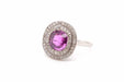 Ring 55 Platinum Ring Pink Sapphire Diamonds 58 Facettes 24927