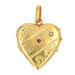 Antique heart medallion pendant chiseled with ruby ​​and fine pearls 58 Facettes 22-274