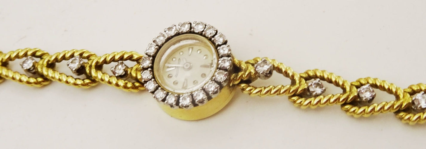 Montre Jaeger-LeCoultre - Montre diamants, bracelet or 58 Facettes