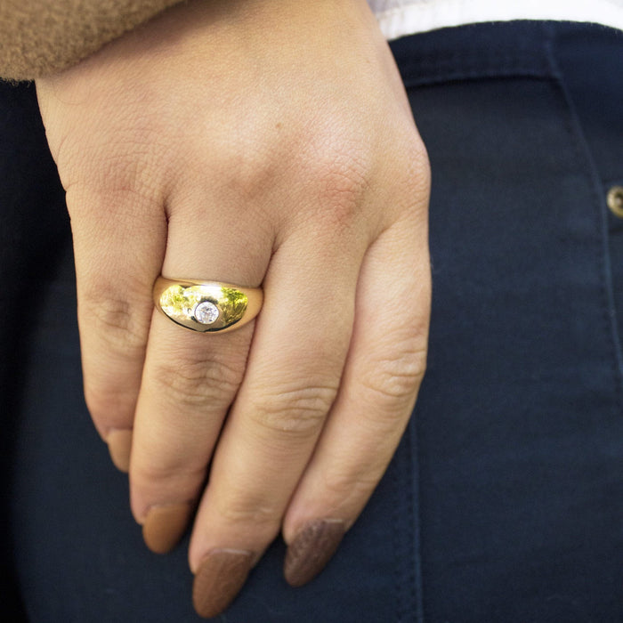 Bague Bague jonc en or jaune et diamant 58 Facettes 21151