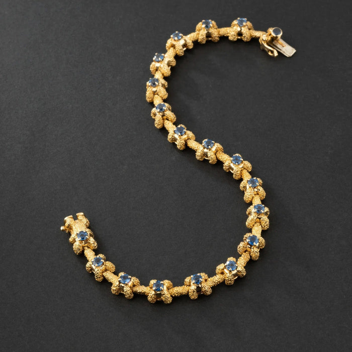 Bracelet Bracelet souple en Or jaune et Saphirs 58 Facettes